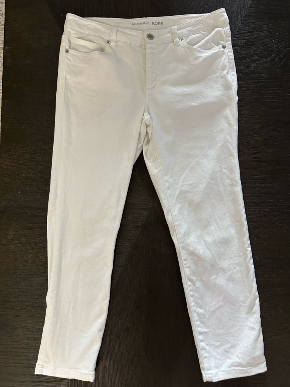 Michael Kors White Women's Jeans - Clean Logo Waistband